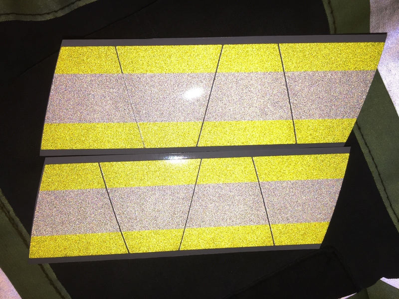 Load image into Gallery viewer, YELLOW/GREY TRIPLE STRIPE REFLECTIVE HELMET (TET) TETRAHEDRON 8 PACK
