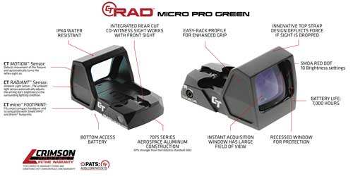 Load image into Gallery viewer, Crimson Trace Reflex Sight Rad - Micro Pro 5moa Green Dot - Skoutley Outdoors LLC
