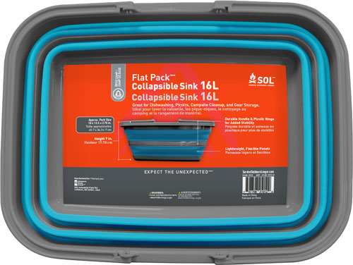 Arb Sol Flat Pack Sink 16 - Liter W/sturdy Carry Handle - Skoutley Outdoors LLC