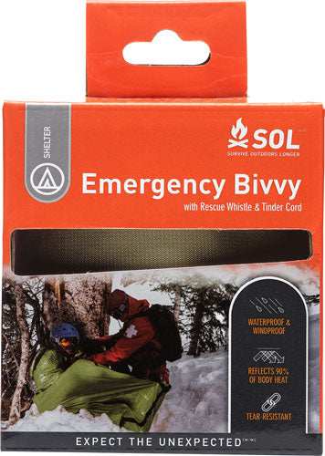 Arb Sol Emergency Bivvy W/ - Tender Cord & E Whistle Odgrn - Skoutley Outdoors LLC