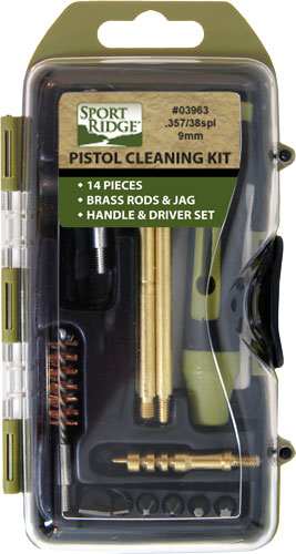 Sport Ridge Cleaning Kit - Pistol 38/357/9mm 14pc - Skoutley Outdoors LLC