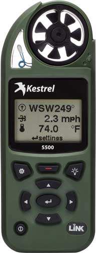 Kestrel 5500 Weather Meter W/ - Link And Vane Mount Olive Drab - Skoutley Outdoors LLC