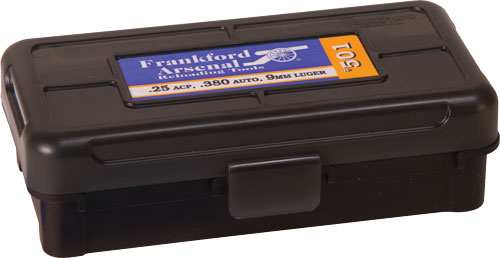 Frankford Arsenal Ammo Box 380 - 9mm 50rds Blk/smoke Hinge Top - Skoutley Outdoors LLC