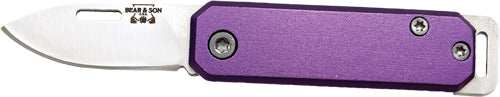 Bear & Son Slip Joint Folder - 1.5" Purple/ss Aluminum Handle - Skoutley Outdoors LLC