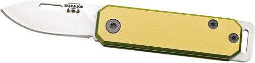 Bear & Son Slip Joint Folder - 1.5" Yellow/ss Aluminum Handle - Skoutley Outdoors LLC