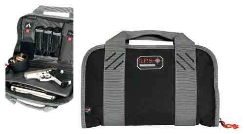 Gps Double Compact Pistol Case - Black/grey Nylon - Skoutley Outdoors LLC