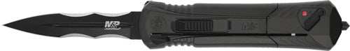 S&w Knife M&p Otf 3.5" Aus-8 - Blade Tip Down Carry W/safety - Skoutley Outdoors LLC