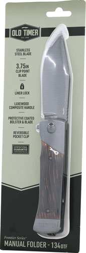 Old Timer Knife Manual Folder - 3.75" Luxewood Liner Lock - Skoutley Outdoors LLC