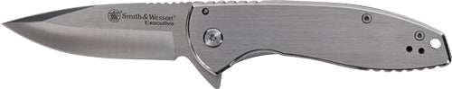 S&w Knife Executive Platinum - 3" Ss/ss Drop Point W/pkt Clip - Skoutley Outdoors LLC