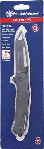 S&w Knife Extreme Ops 3" Tanto - W/glass Breaker Black/black - Skoutley Outdoors LLC