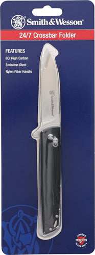 S&w Knife 24/7 Crossbar Folder - 3.25" Ss/black Gentleman Carry - Skoutley Outdoors LLC