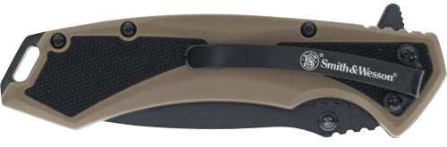S&w Knife Extreme Ops Spring - Ast 3.25" Black/poly Grip - Skoutley Outdoors LLC