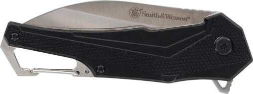 S&w Knife Oasis Carabiner - Folder 3" Black/ss - Skoutley Outdoors LLC
