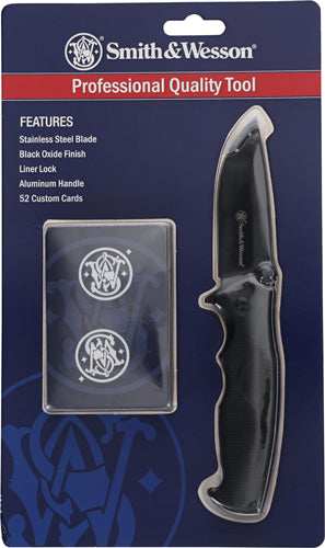 S&w Knife Edc Folder & Cards - 3.25" Black/black Promo Q3< - Skoutley Outdoors LLC