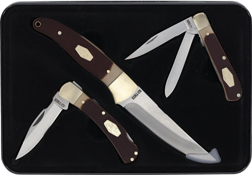 Load image into Gallery viewer, Old Timer Fixed/2 Folder Combo - Sawcut Handle Gift Tin Q4 25&#39;&lt;
