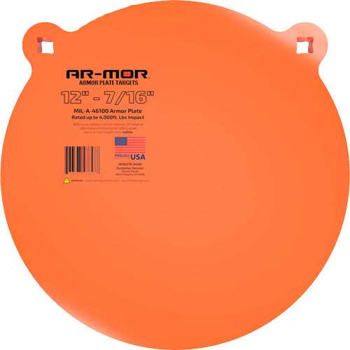 Ar-mor 12" Mil41600 Steel Gong - 7/16" Thick Steel Orange Round - Skoutley Outdoors LLC
