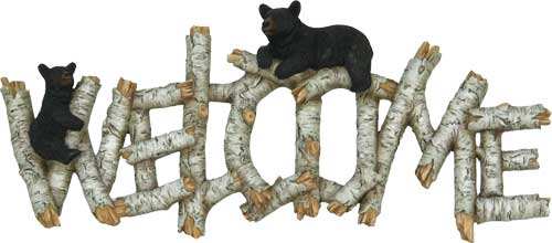 Rivers Edge Birch Bear Welcome - Plaque - Skoutley Outdoors LLC