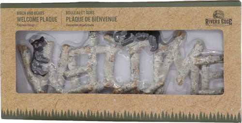 Rivers Edge Birch Bear Welcome - Plaque - Skoutley Outdoors LLC