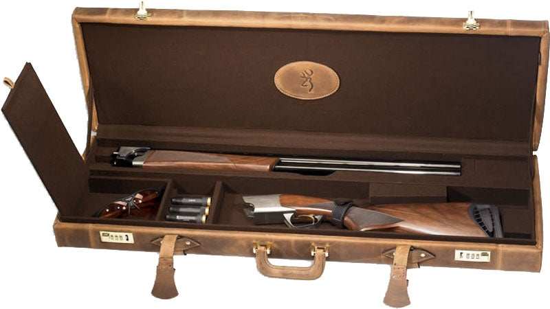 Browning Luggage Case O/u To - 34" Bbl Distressed Leathr Brn< - Skoutley Outdoors LLC