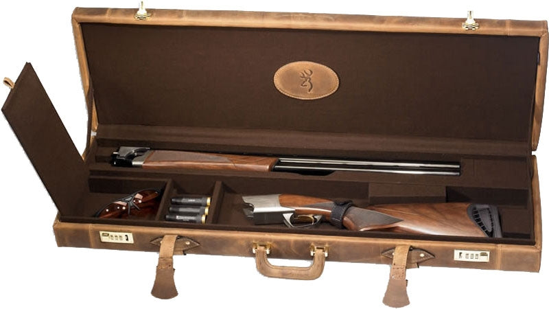 Load image into Gallery viewer, Browning Luggage Case O/u To - 34&quot; Bbl Distressed Leathr Brn&lt;
