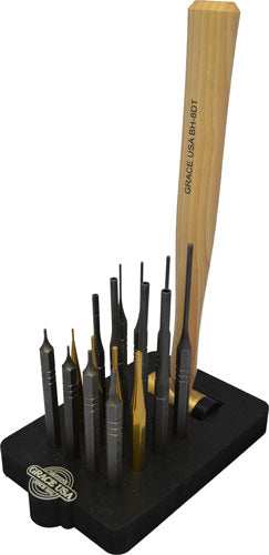 Grace Usa 17 Piece Ar15 Punch - & Hammer Set W/bench Block - Skoutley Outdoors LLC