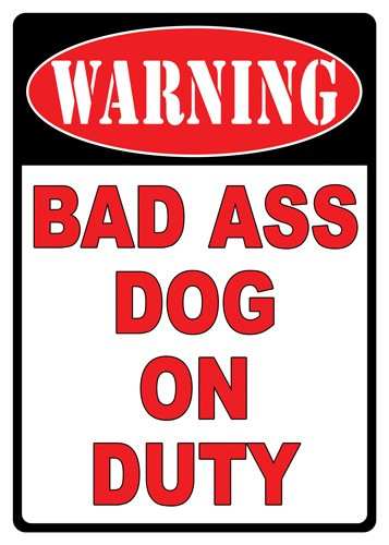 Rivers Edge Sign 12"x17" - "warning Bad A** Dog" - Skoutley Outdoors LLC
