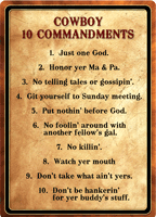 Rivers Edge Sign 12"x17" - "cowboy 10 Commandments" - Skoutley Outdoors LLC