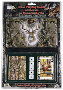 Rivers Edge Cards & Dice Tin - Whitetail Deer Theme - Skoutley Outdoors LLC