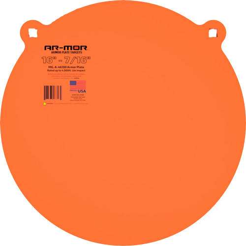Ar-mor 16" Mil41600 Steel Gong - 7/16" Thick Steel Orange Round - Skoutley Outdoors LLC
