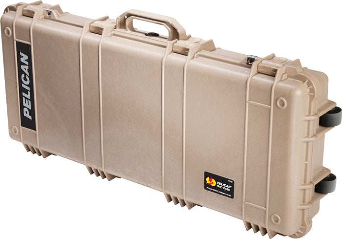 Pelican 1700 Case W/ Wheels - 3 Pc Foam Fits 34" Guns Tan - Skoutley Outdoors LLC