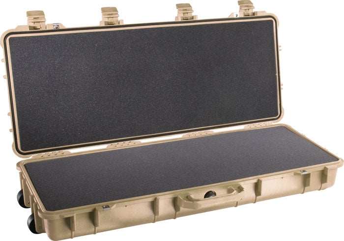 Pelican 1700 Case W/ Wheels - 3 Pc Foam Fits 34" Guns Tan - Skoutley Outdoors LLC