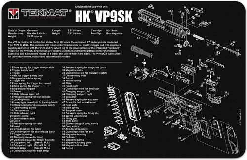 Tekmat Armorers Bench Mat - 11"x17" Heckler & Koch Vp9sk - Skoutley Outdoors LLC
