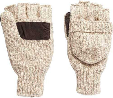 Hot Shot Basics Ragg Wool Pop- - Top Mitten Insulated Oatmeal - Skoutley Outdoors LLC