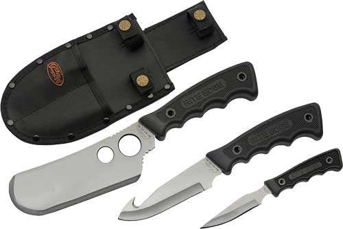 Szco Rite Edge 3pc Skinning - Set W/black Rubber Hndl/sheath - Skoutley Outdoors LLC