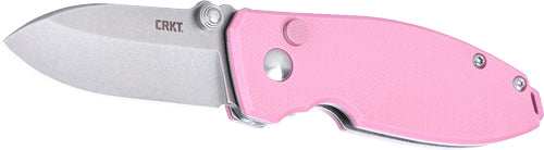 Crkt Squid 2.2" Fine Edge - Rose Quartz/ss Button Lock D2 - Skoutley Outdoors LLC