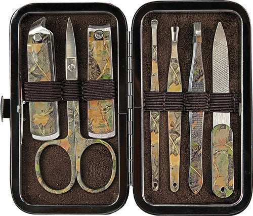 Rivers Edge Mens 7 Piece - Manicure Set Green Camo - Skoutley Outdoors LLC