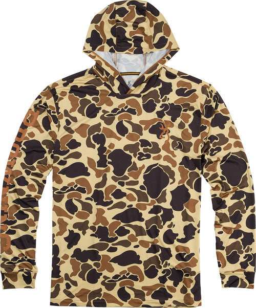 Browning Hooded L-sleeve Tech - T-shirt Vintage Tan 2xl - Skoutley Outdoors LLC