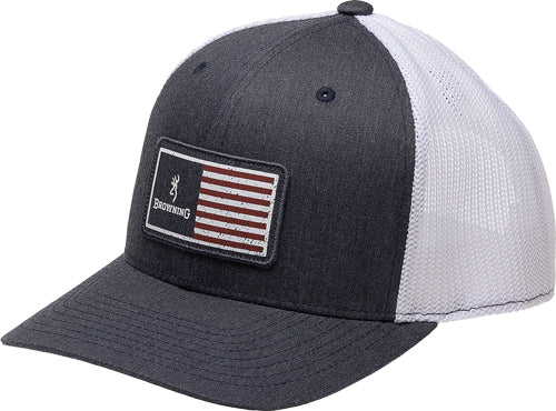 Browning Cap Mustang 110 Mesh - Back Rec Flag Patch Navy