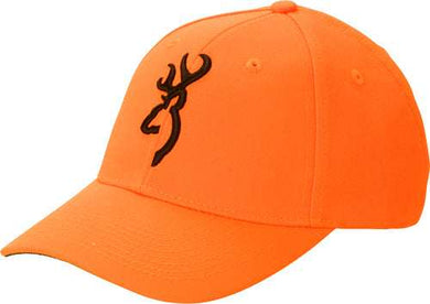 Browning Cap Safety Orange W/ - 3-d Buck Mark Logo Adjustable - Skoutley Outdoors LLC