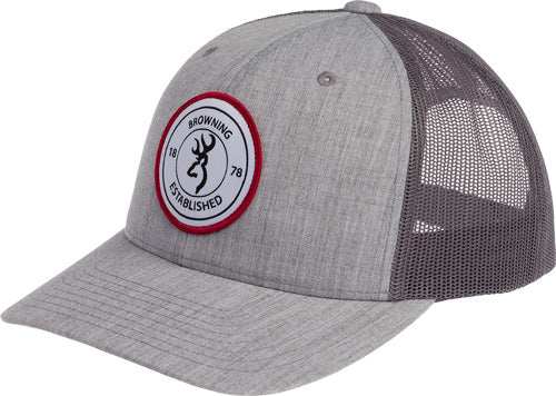 Browning Cap Scout Logo Heathr - Gray W/circle Patch Logo Adj - Skoutley Outdoors LLC
