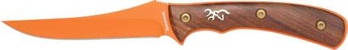 Browning Knife Union Bluff Fxd - 4.25" Orange/wood W/lthr Shth* - Skoutley Outdoors LLC