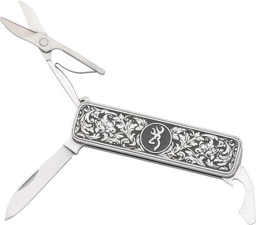 Browning Knife Morgan Folder - Multi Function Scroll Engraved - Skoutley Outdoors LLC
