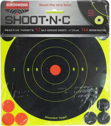 B/c Target Shoot-n-c 6" - Bull's-eye 12 Targets - Skoutley Outdoors LLC