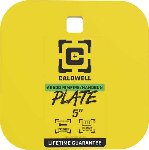 Caldwell Ar500 5" Gong Target - 1/4" Rimfire/handgun Steel Ylw - Skoutley Outdoors LLC