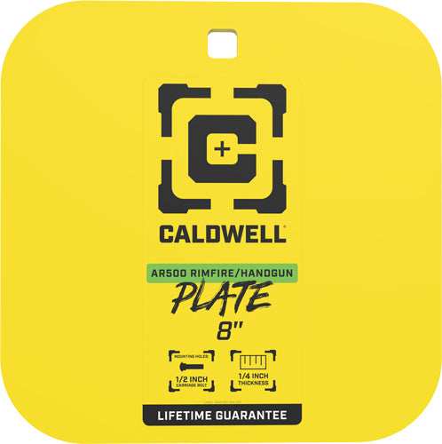 Caldwell Ar500 8" Gong Target - 1/4" Rimfire/handgun Steel Ylw - Skoutley Outdoors LLC