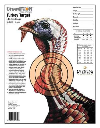 Champion Life Size Turkey Trgt - Paper 12-pk. - Skoutley Outdoors LLC