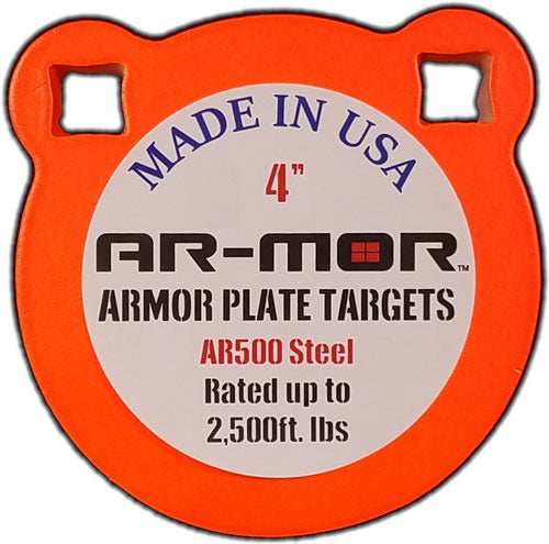 Ar-mor 4" Ar500 Steel Gong - 3/8" Thick Steel Orange Round - Skoutley Outdoors LLC