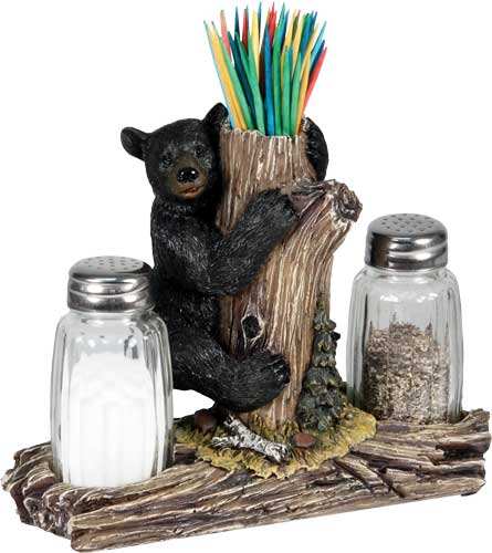 Rivers Edge Bear Salt & Pepper - Shakers & Toothpick Holder - Skoutley Outdoors LLC