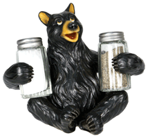 Rivers Edge Bear Holding Glass - Salt & Pepper Shakers - Skoutley Outdoors LLC