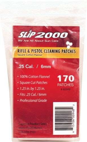 Slip 2000 Cleaning Patches - 1.25" Square 25cal/6mm 170-bag - Skoutley Outdoors LLC